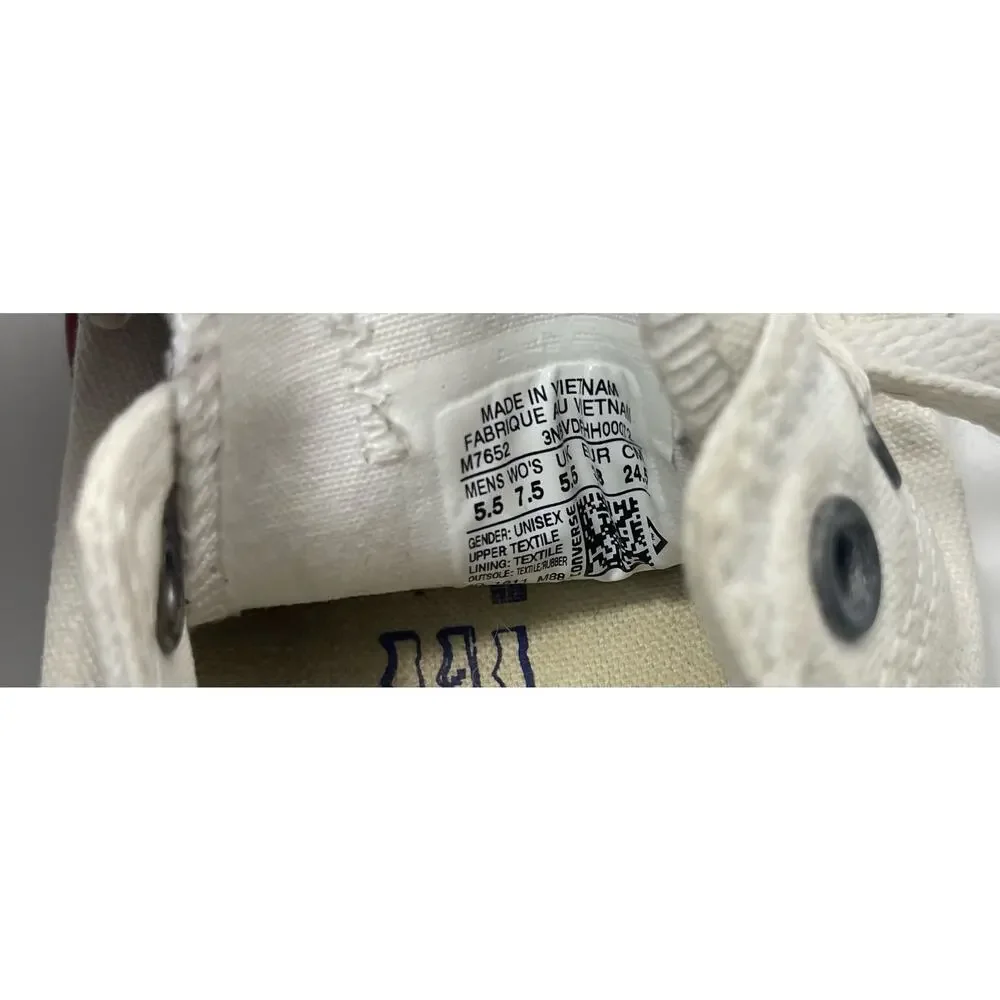 Converse Unisex Chuck Taylor All Star Oxford Sneaker White/Red M7652 W7.5
